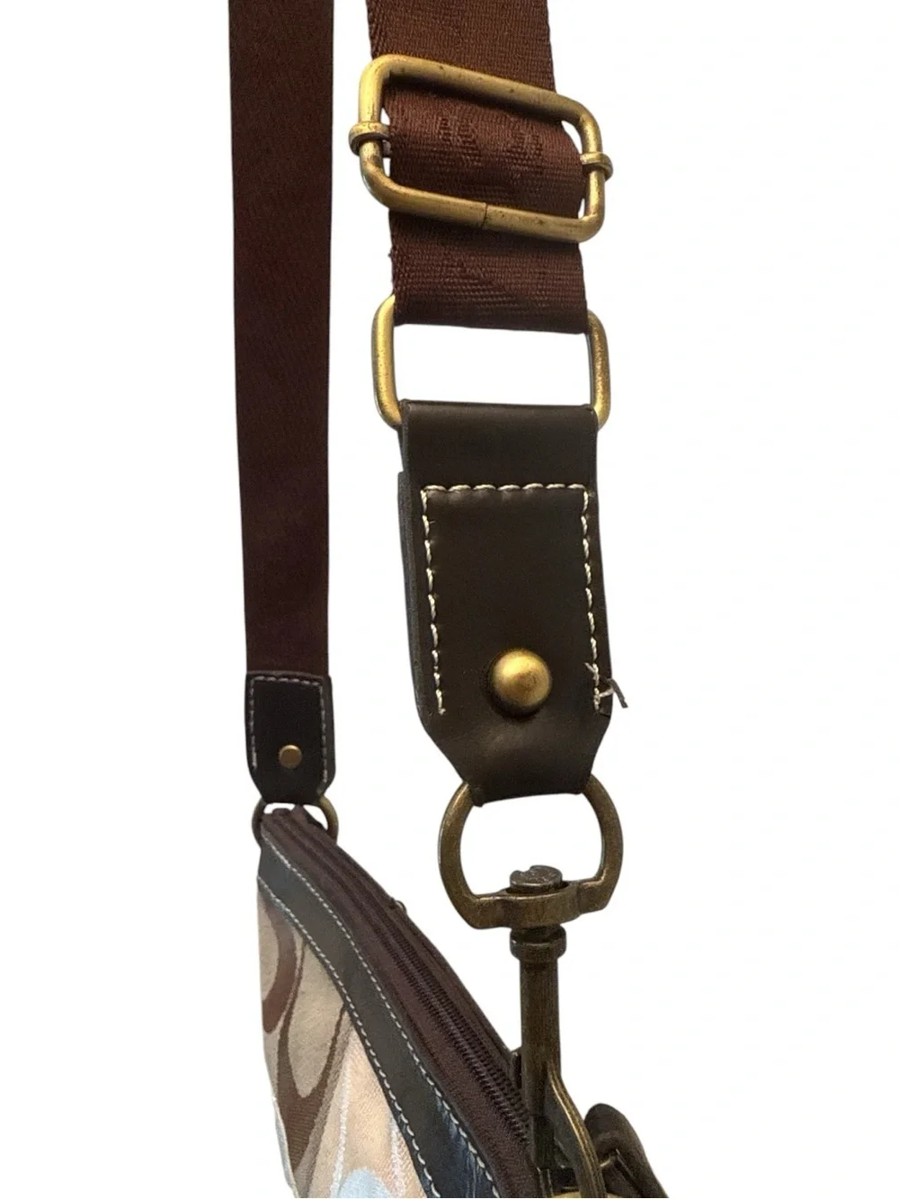 Coach Patchwork Crossbody Bag in Multi Brown and Pink